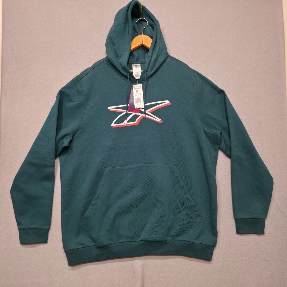 Reebok Men's Green Vector Pack‎ Fleece Hoodie Size 2XL NWT
